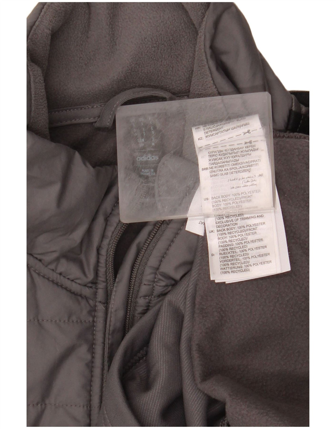 Felpa ADIDAS da uomo Aeroready con zip e collo, piccola, in poliestere grigio