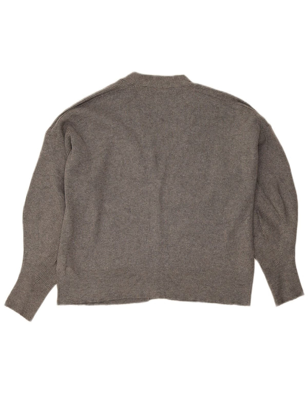 Maglione cardigan corto vestibilità ampia da donna Zara UK 14 Viscosa grigio medio