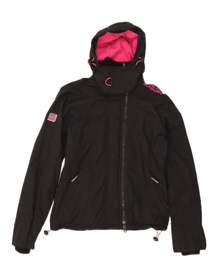 Giacca a vento con cappuccio da donna Superdry Windcheater UK 14 media nera