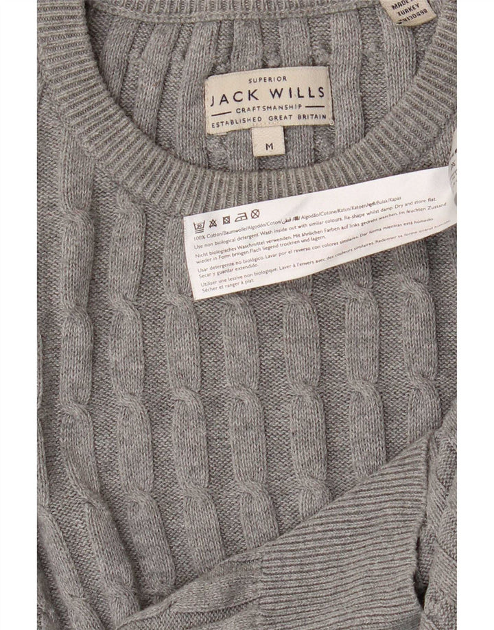 Maglione maglione girocollo da uomo Jack Wills in cotone grigio medio