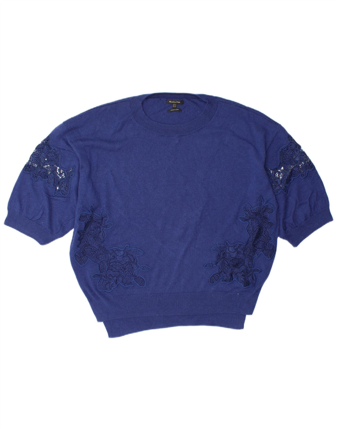 MASSIMO DUTTI Maglione maglione girocollo oversize da donna UK 14 Blu medio