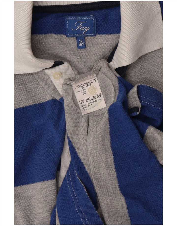 Polo Fay Bambino 11-12 Anni Cotone Rigato Blu