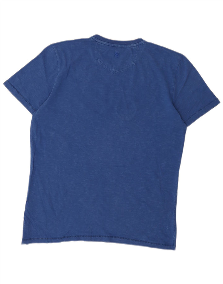 T-shirt grafica da uomo Fat Face Top in cotone blu medio