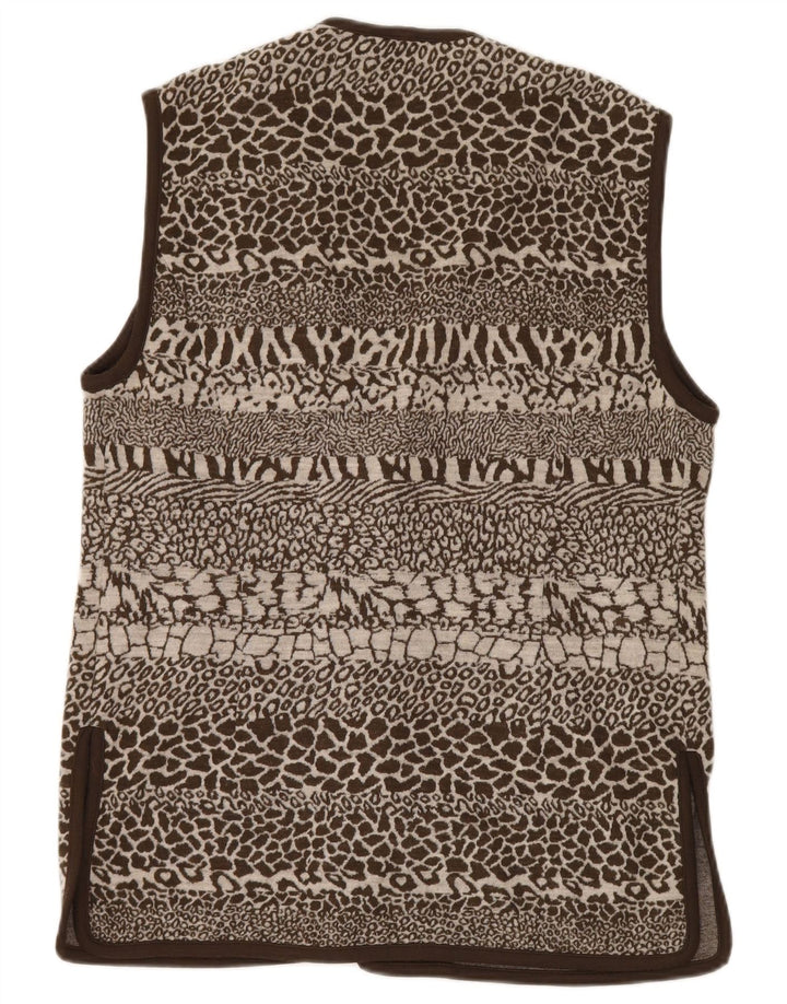 Gilet da donna Pierre Cardin IT 44 Lana con stampa animalier marrone medio