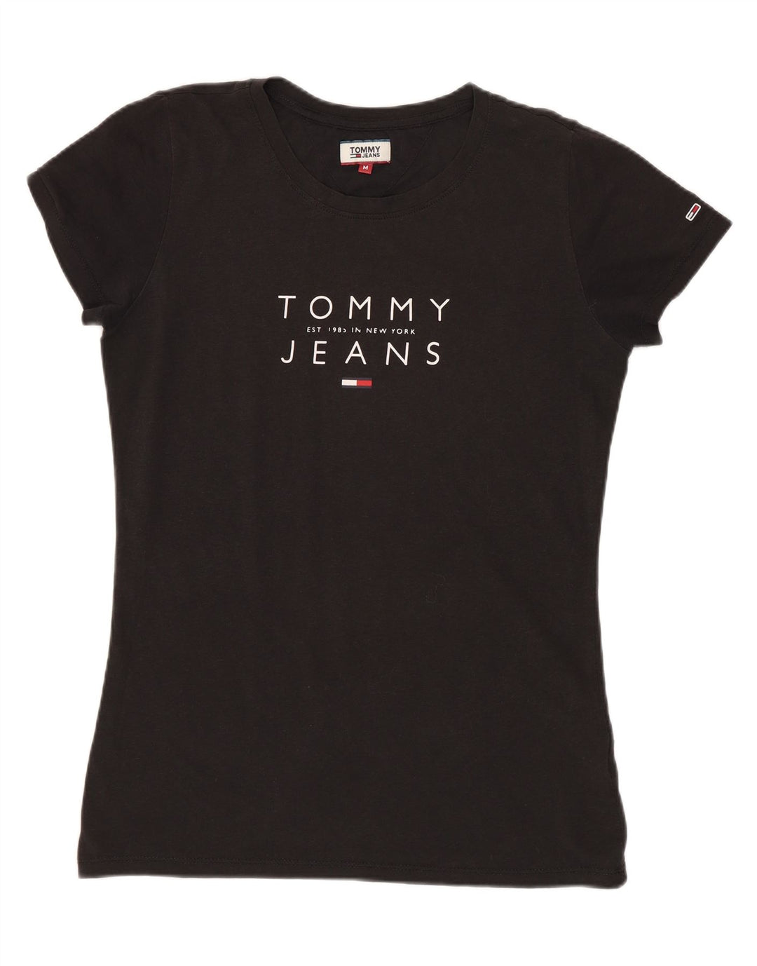 T-shirt grafica da donna Tommy Hilfiger Top UK 12 medio nero