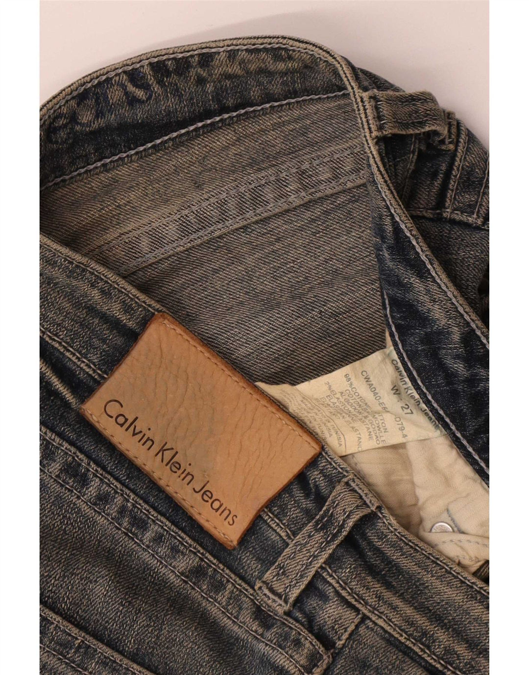 Jeans slim da donna Calvin Klein W27 L34 cotone blu