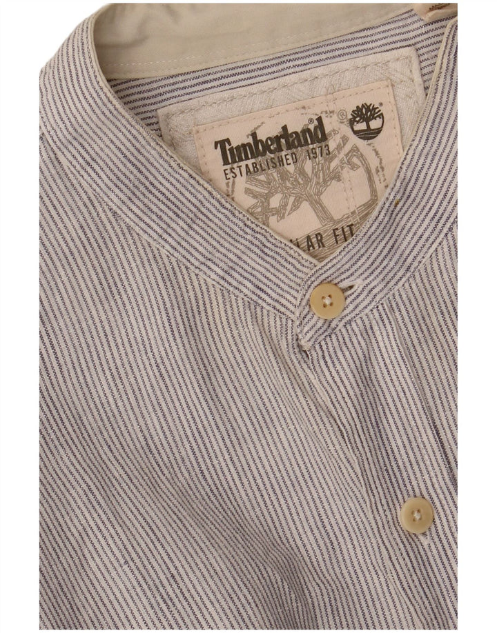 TIMBERLAND Camicia da uomo vestibilità regolare grande lino gessato blu