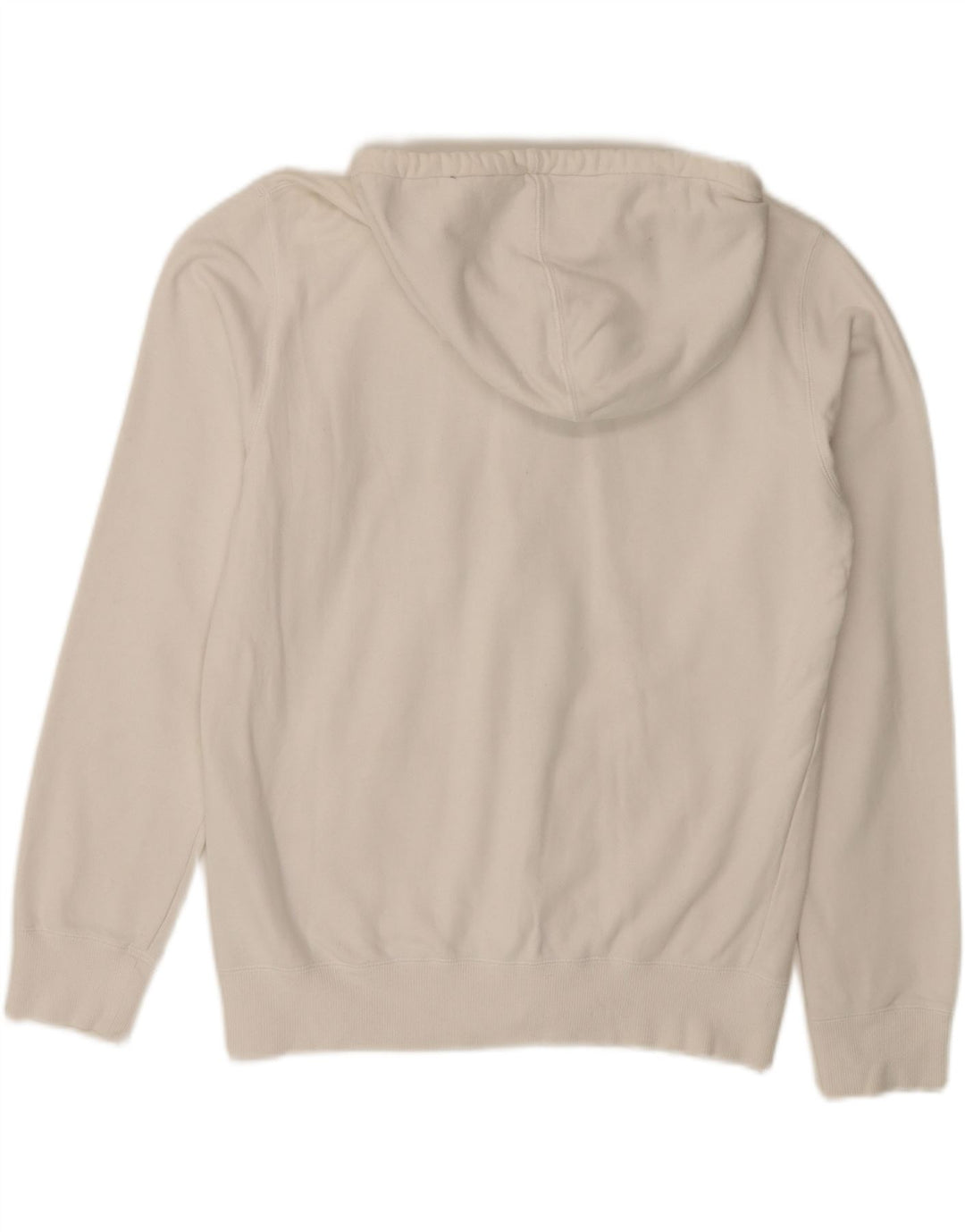 Maglione con cappuccio e zip grafica da donna BENETTON UK 16 grande cotone bianco