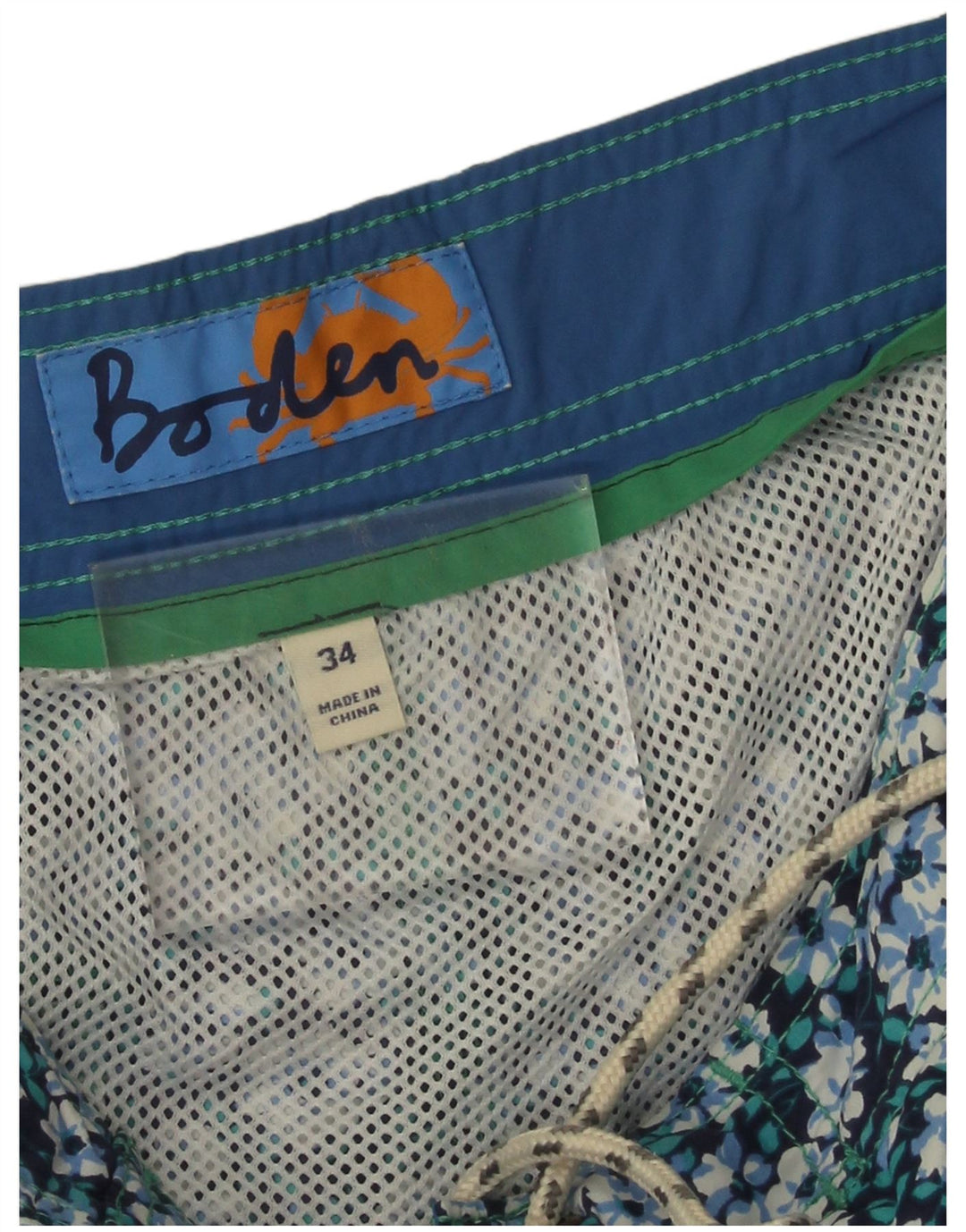 Boden Pantaloncini da bagno da uomo Grandi nylon floreale blu