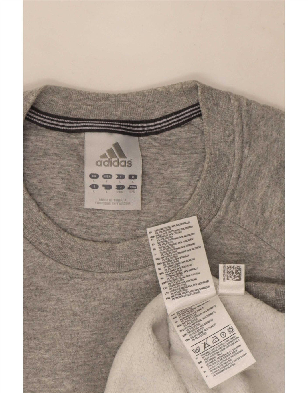 Felpa Adidas da uomo maglione grande in cotone chiazzato grigio