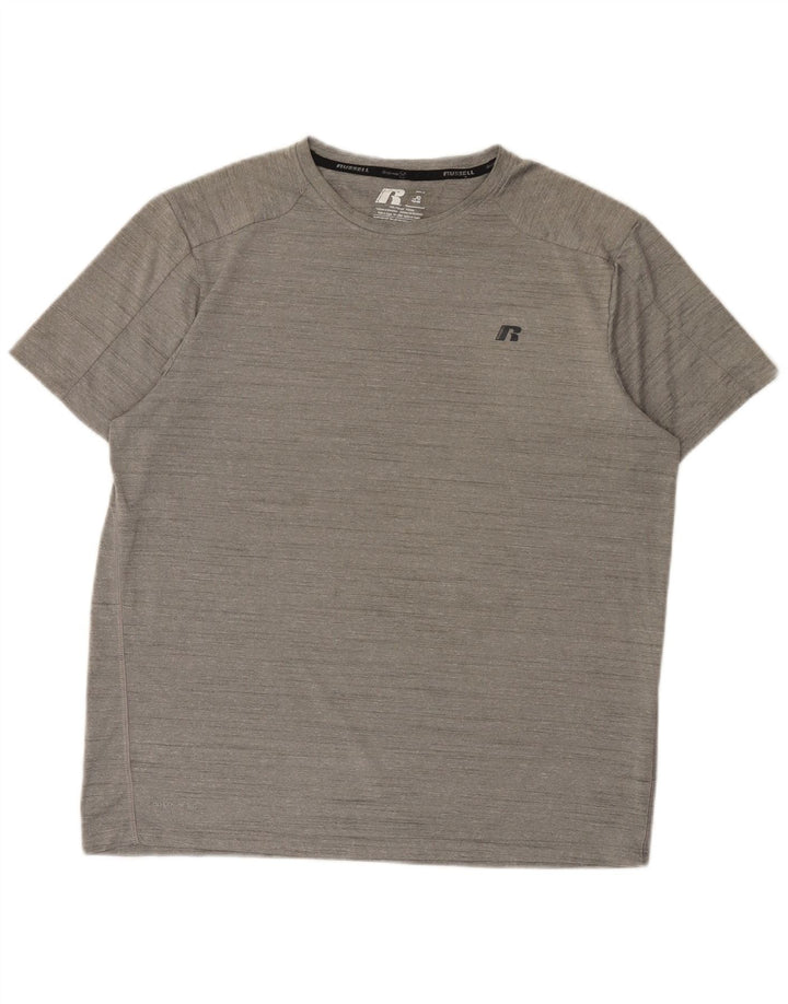 T-shirt da uomo Russell Athletic Top UK 42/44 grande poliestere grigio
