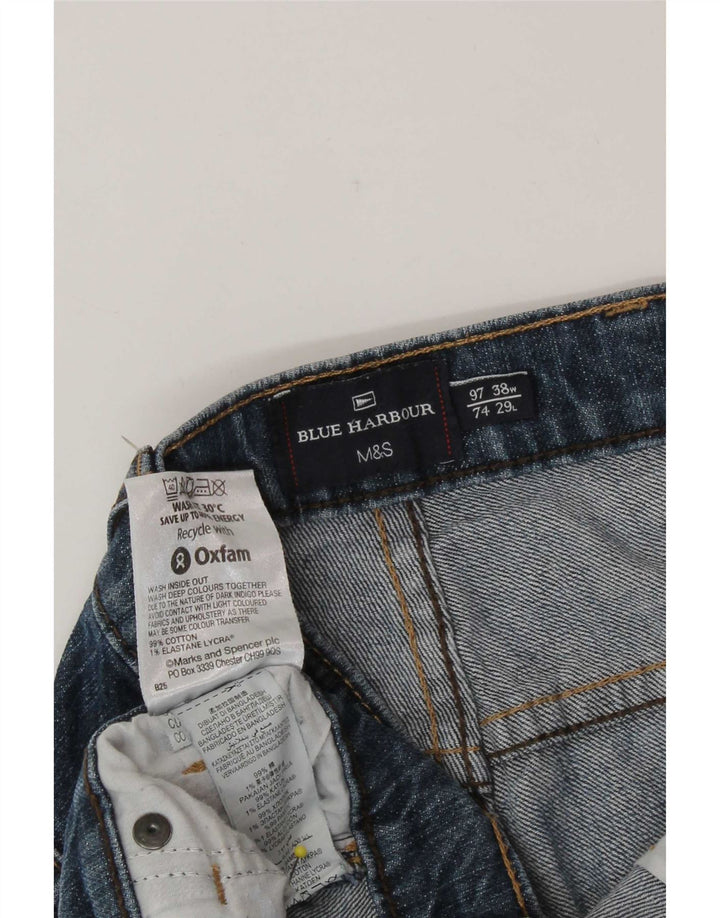 Jeans dritti da uomo Marks & Spencer Blue Harbour W38 L27 cotone blu