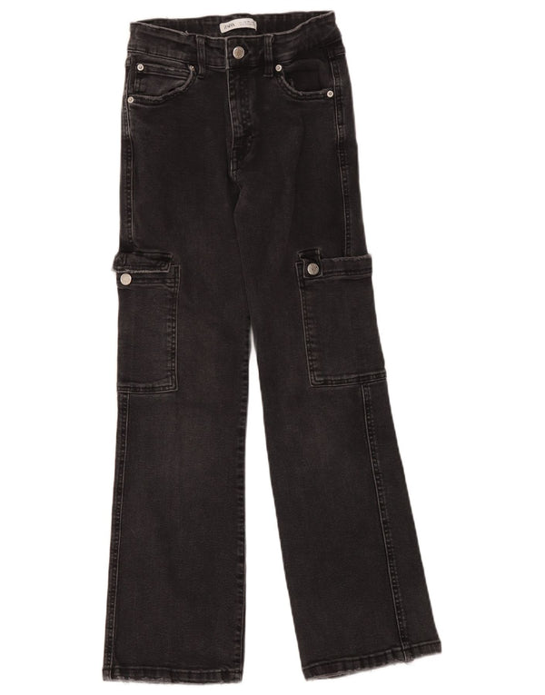 Jeans svasati cargo per ragazze Zara 13-14 anni W26 L26 cotone nero