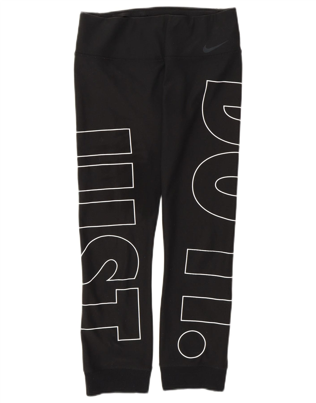 NIKE Pantaloni da tuta con grafica Dri Fit da donna Joggers UK 8 Small Nero