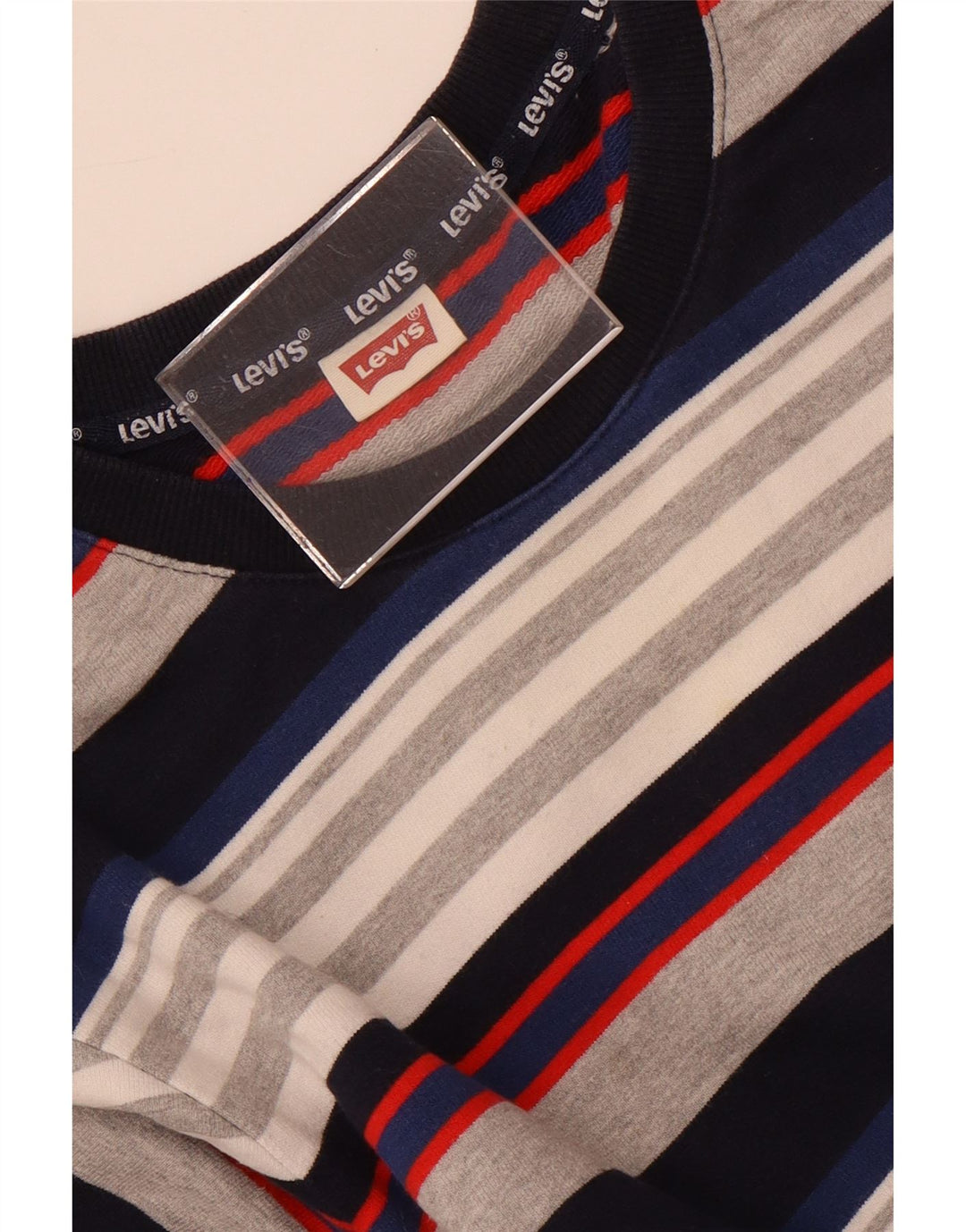 Levi's Uomo Felpa Maglione Piccolo a Righe Multicolori