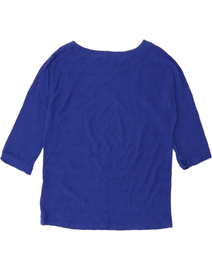 PHASE EIGHT Womens Top 3/4 Sleeve UK 12 Medium Blue Cotton Vintage Phase Eight and Second-Hand Phase Eight from Messina Hembry 