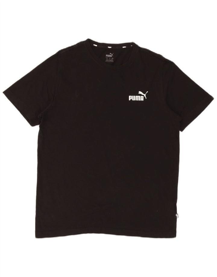 T-shirt da uomo Puma Top in cotone nero medio