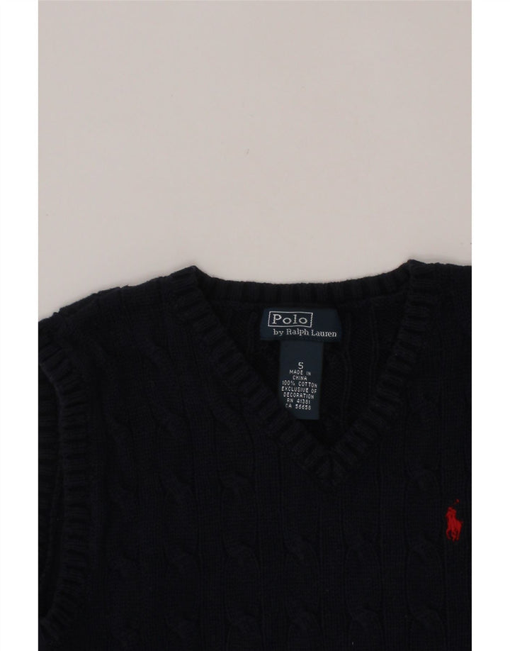 POLO RALPH LAUREN Canottiera da bambino 4-5 anni in cotone blu navy