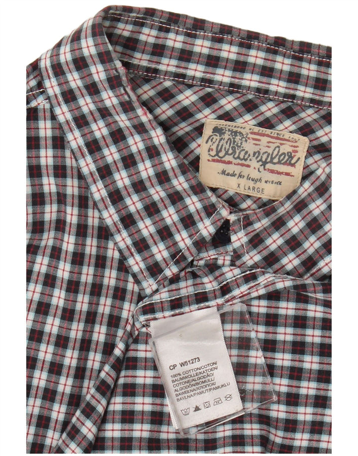 Camicia da uomo Wrangler XL in cotone a quadri grigi