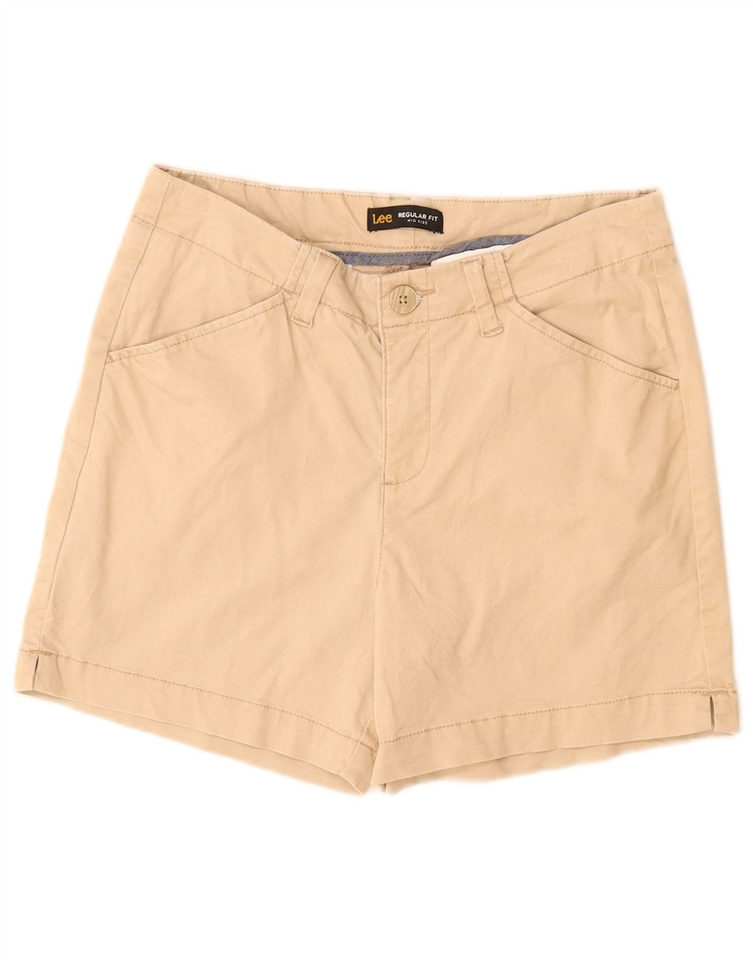 Pantaloncini casual Lee da donna a vita media con vestibilità regolare US 6 medi W28 cotone beige