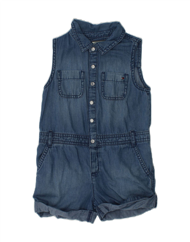 TOMMY HILFIGER Boys Denim Playsuit 3-4 Years W22  Blue Cotton | Vintage Tommy Hilfiger | Thrift | Second-Hand Tommy Hilfiger | Used Clothing | Messina Hembry 