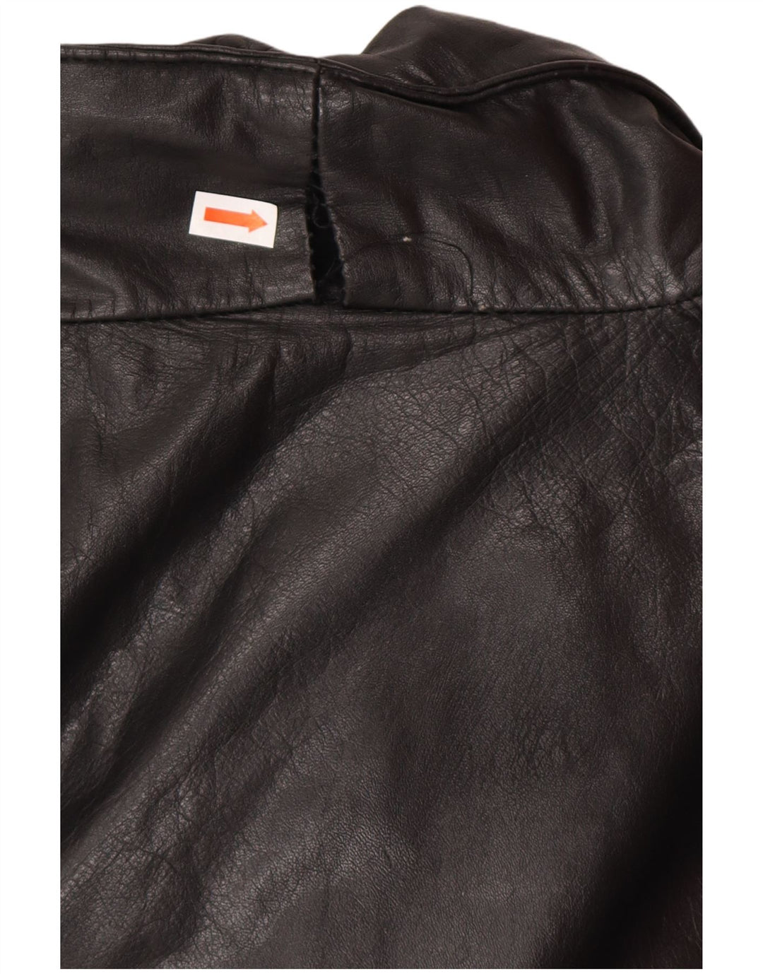 Cappotto in pelle oversize da donna VINTAGE UK 14 Pelle nera media