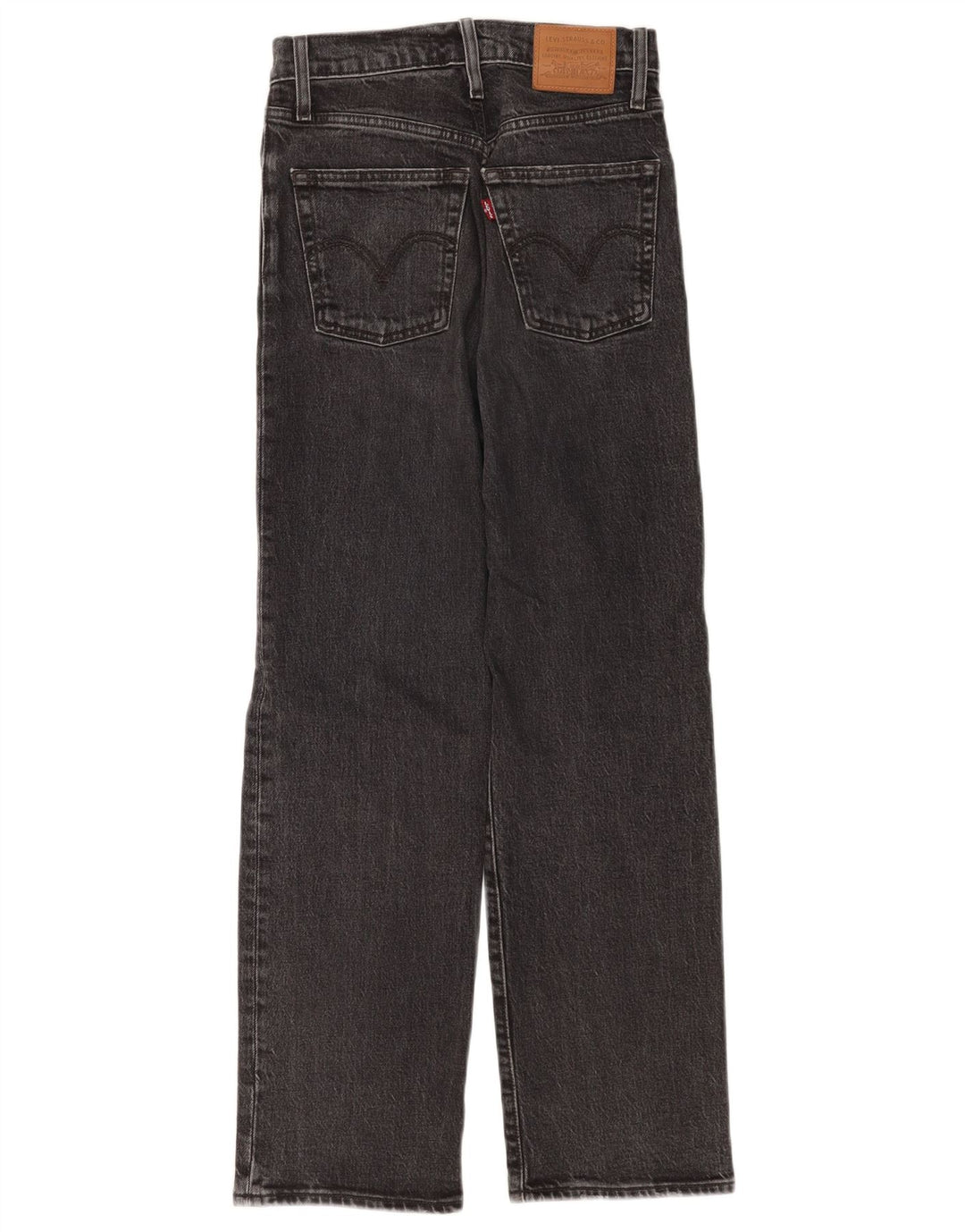 Jeans dritti a gabbia toracica da donna Levi's W24 L28 in cotone grigio