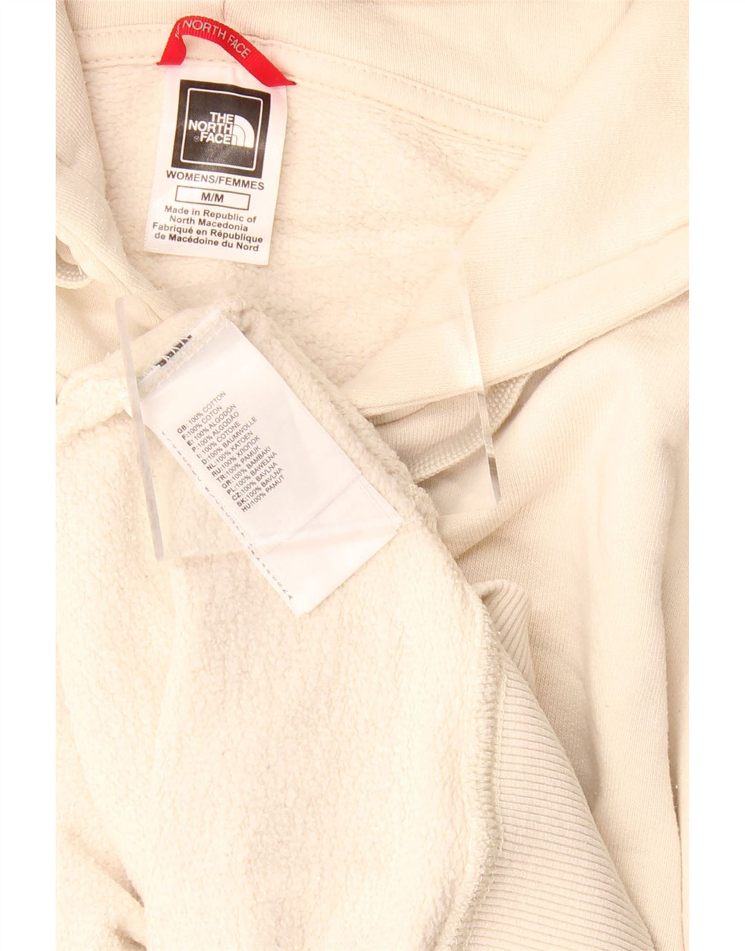 THE NORTH FACE Maglione con cappuccio grafico da donna UK 14 Cotone beige medio
