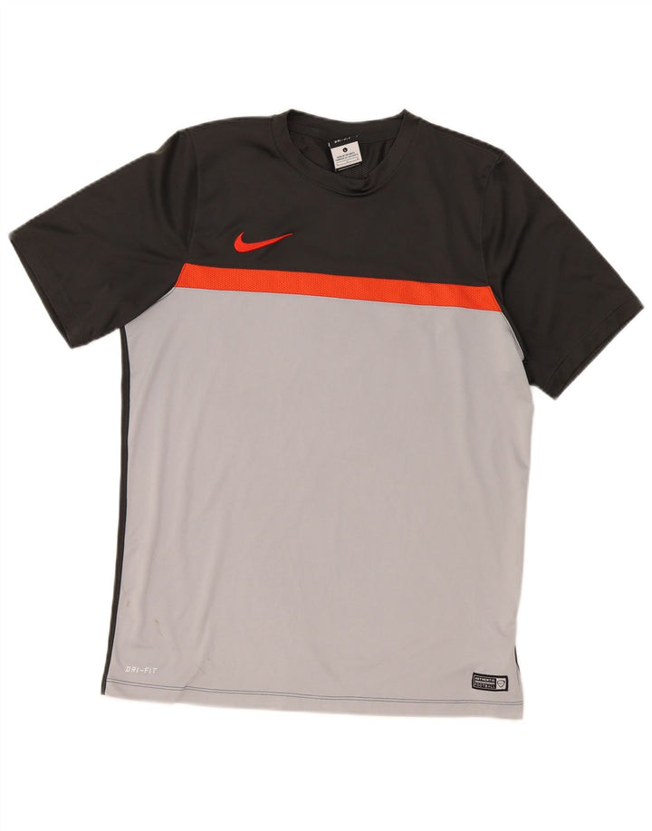 T-shirt Nike Dri Fit da uomo, grande, in poliestere color block grigio