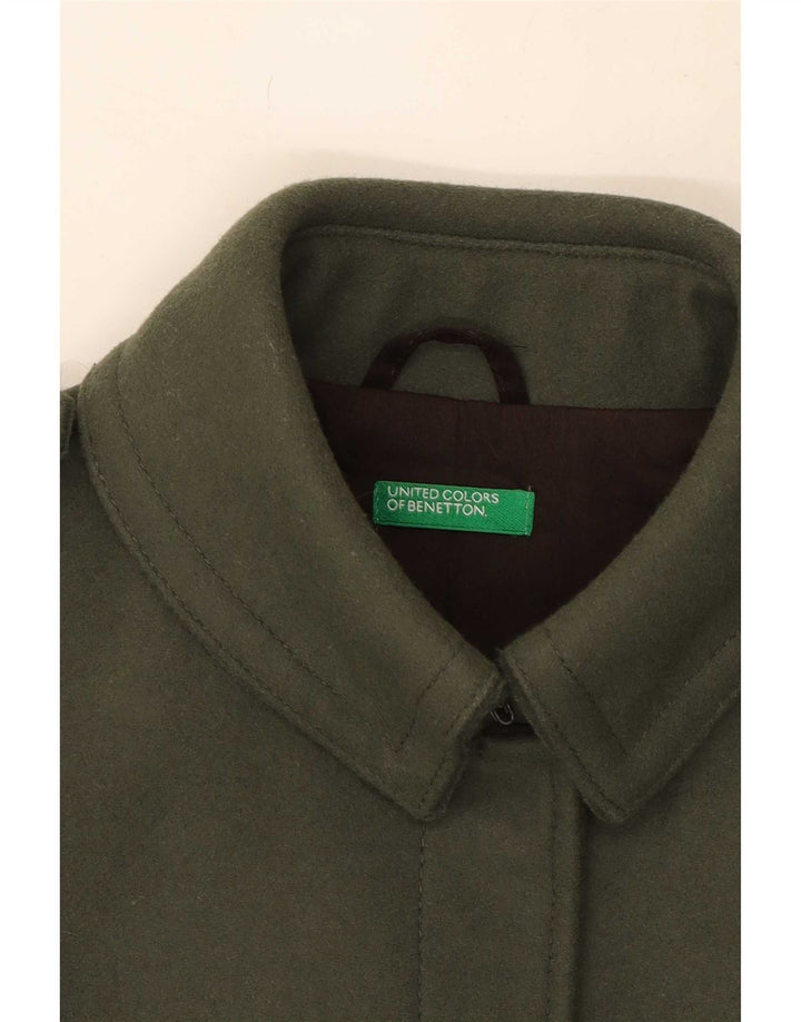 Cappotto Militare Donna Benetton IT 44 Verde Medio Lana