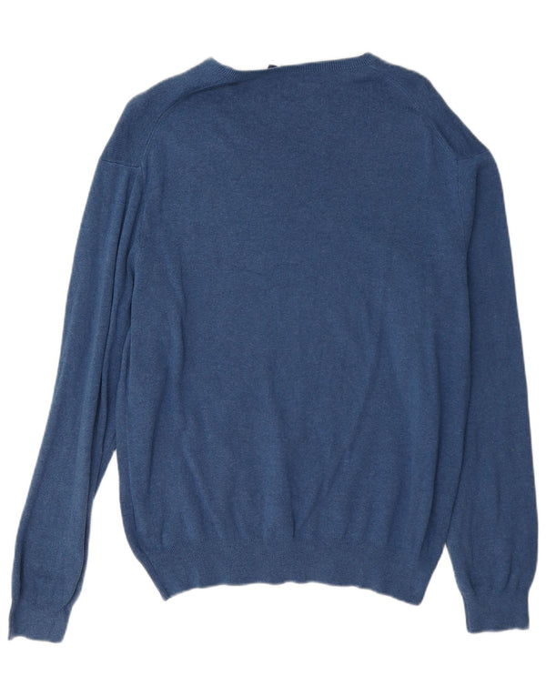 Polo Ralph Lauren Maglione da uomo con vestibilità regolare con scollo a V, cotone blu medio