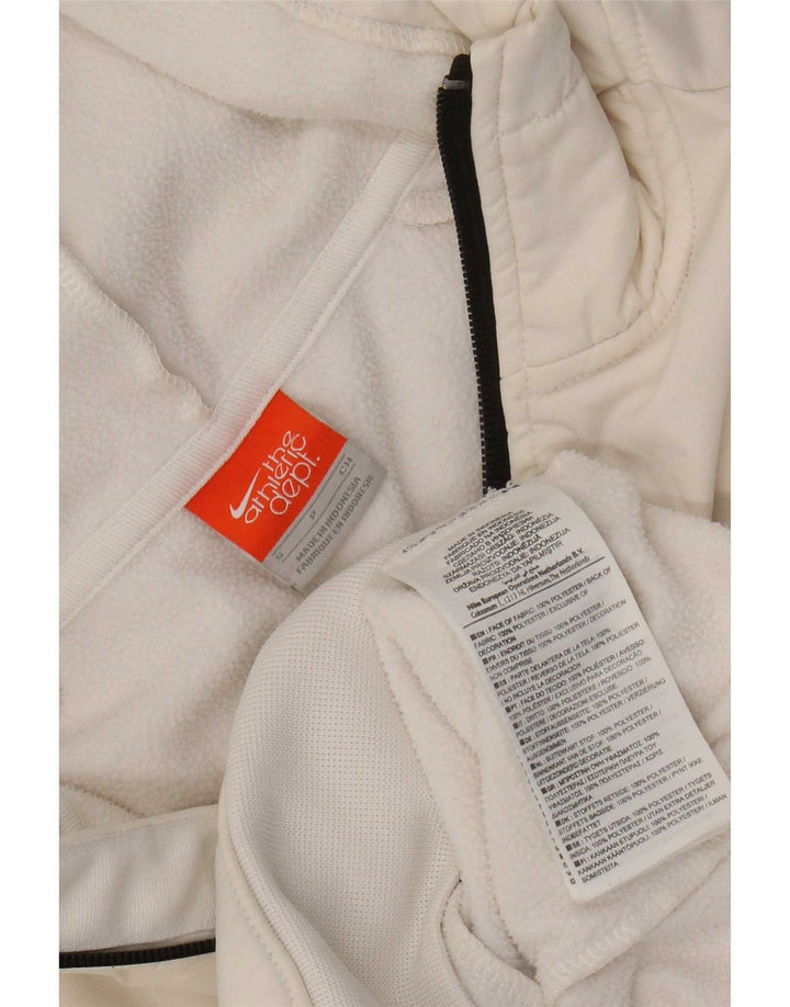 Giacca da ginnastica con cappuccio Nike da uomo, piccola, in poliestere bianco