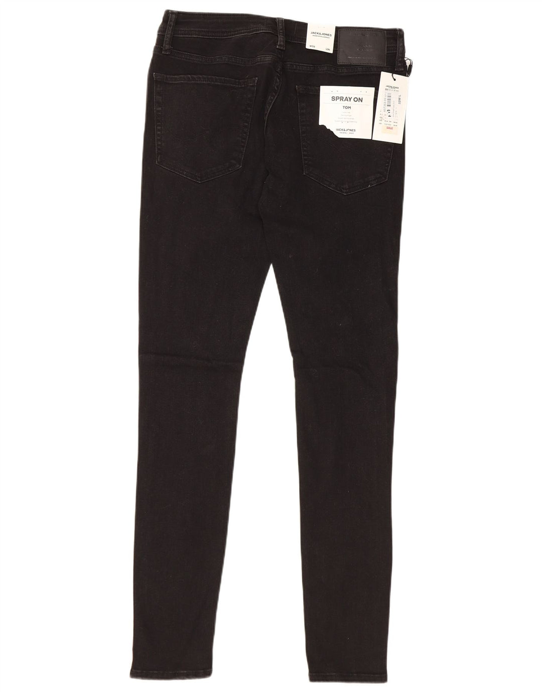 JACK & JONES Jeans skinny Tom da uomo W32 L34 cotone nero