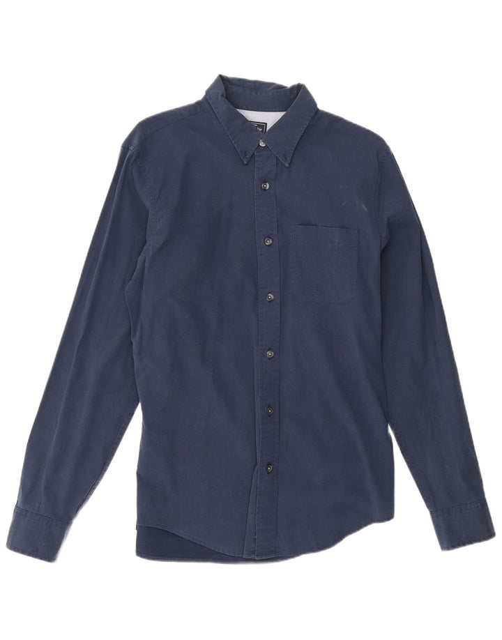 Camicia da uomo Abercrombie & Fitch in cotone blu navy medio