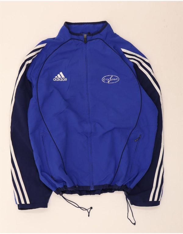 Giacca da tuta grafica da uomo Adidas UK 40/42 Colorblock blu medio