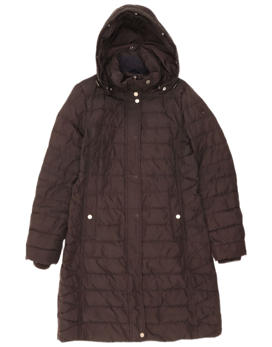 Cappotto imbottito con cappuccio da donna Tommy Hilfiger UK 16 piccolo poliestere nero