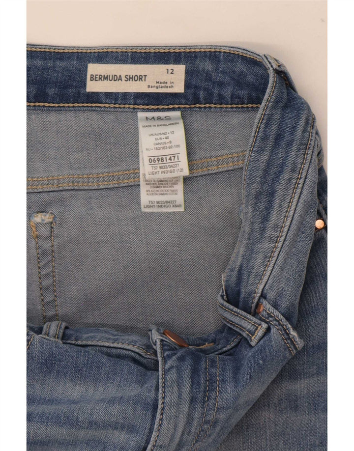 Pantaloncini Bermuda invecchiati Marks & Spencer da donna UK 12 medi W30 blu