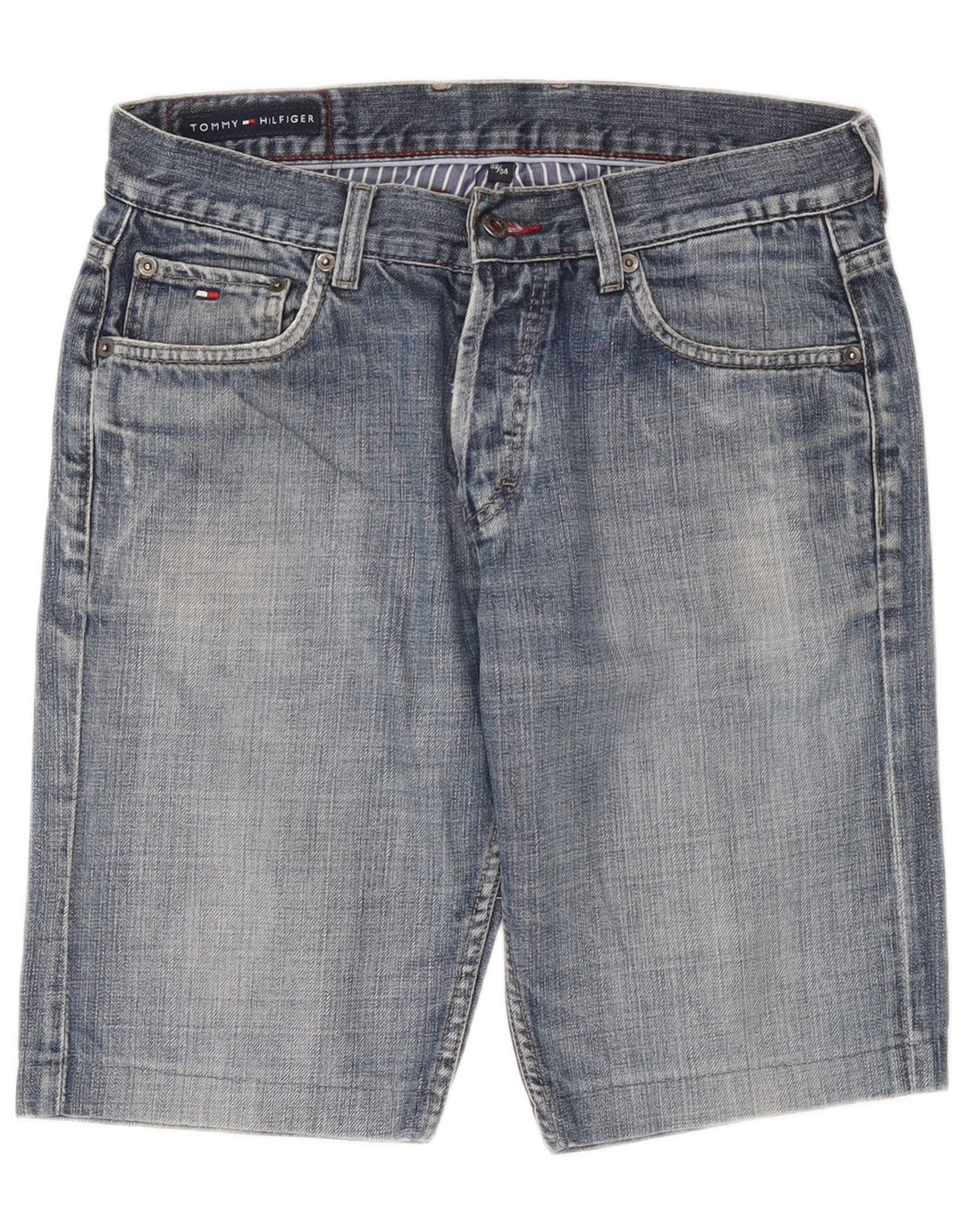 Pantaloncini di jeans da uomo Tommy Hilfiger W32 cotone blu medio