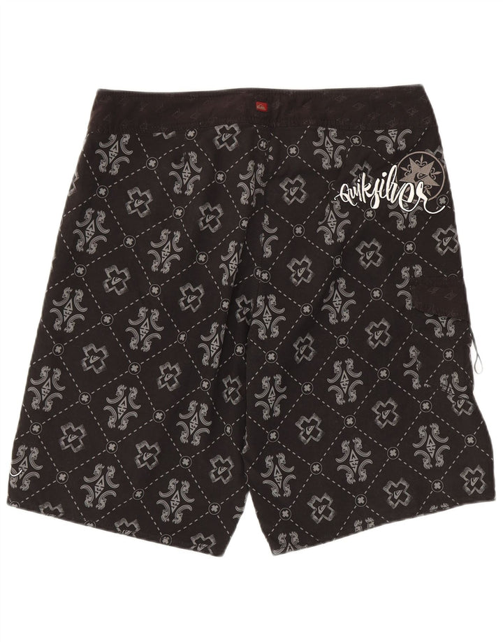 Pantaloncini da bagno grafici da uomo Quiksilver grandi in poliestere geometrico nero