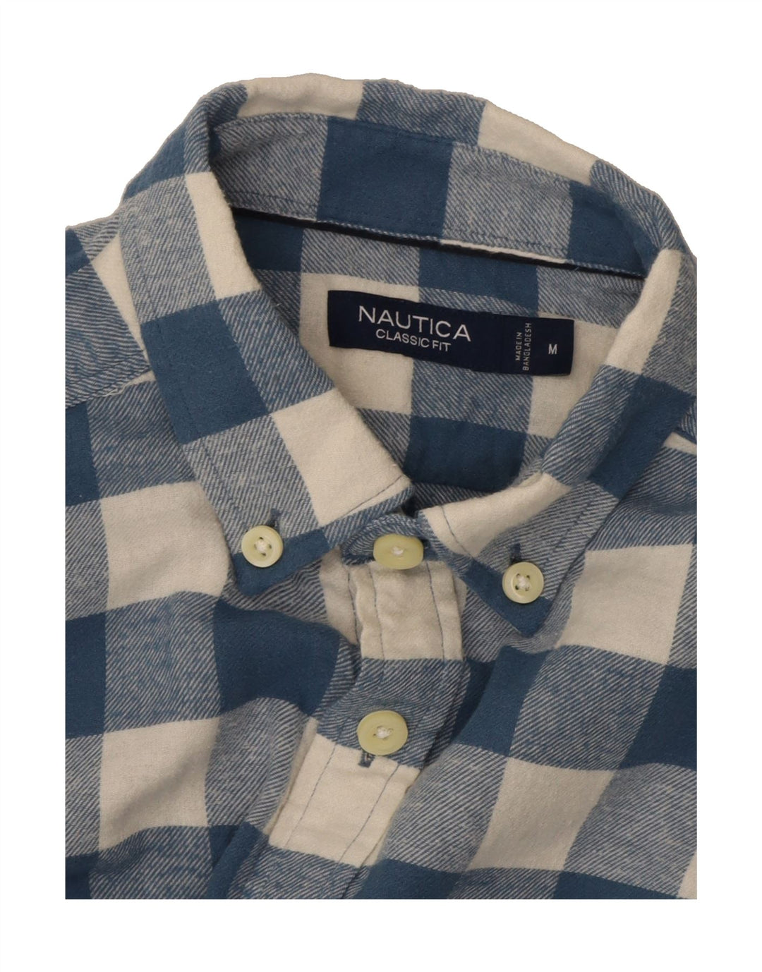 NAUTICA Mens Classic Fit Flannel Shirt Medium Navy Blue Check Cotton Vintage Nautica and Second-Hand Nautica from Messina Hembry 