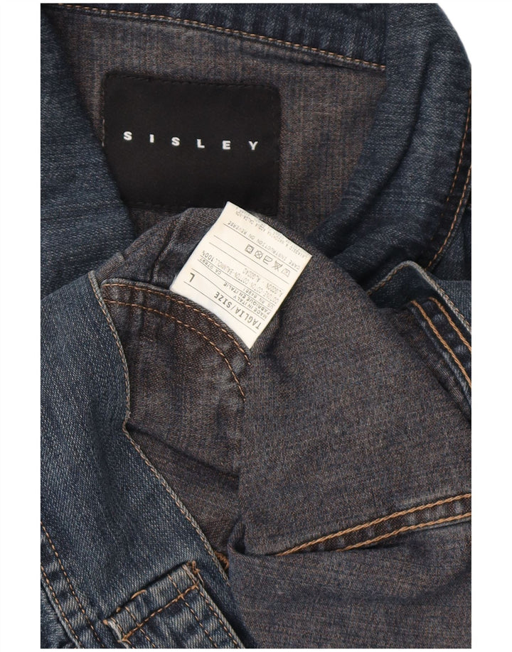 Giacca di jeans da uomo Sisley UK 40 grande cotone blu