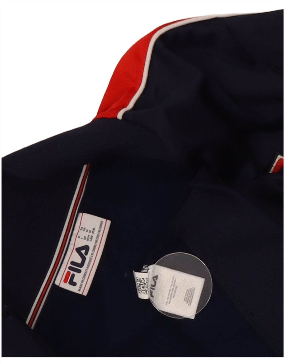 Giacca da ginnastica grafica da uomo Fila a blocchi di colore blu navy medio