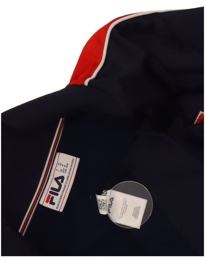 Giacca da ginnastica grafica da uomo Fila a blocchi di colore blu navy medio