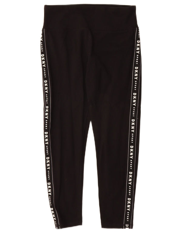 Leggings corti con grafica da donna Dkny UK 8 piccoli in cotone nero