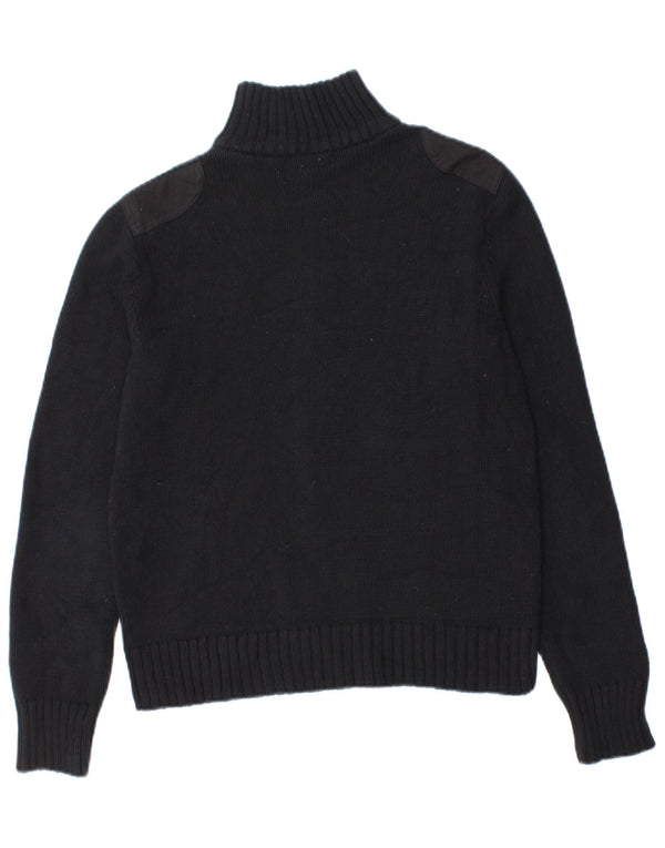 Maglione cardigan militare da donna Ralph Lauren UK 12 cotone blu navy medio