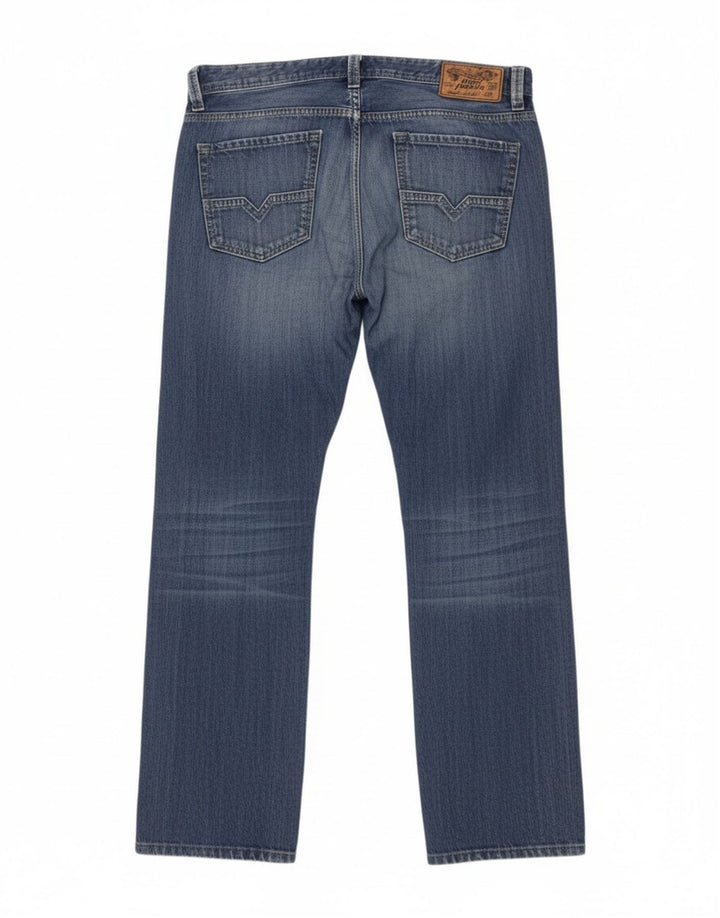 Jeans dritti da uomo Diesel W34 L32 in cotone blu