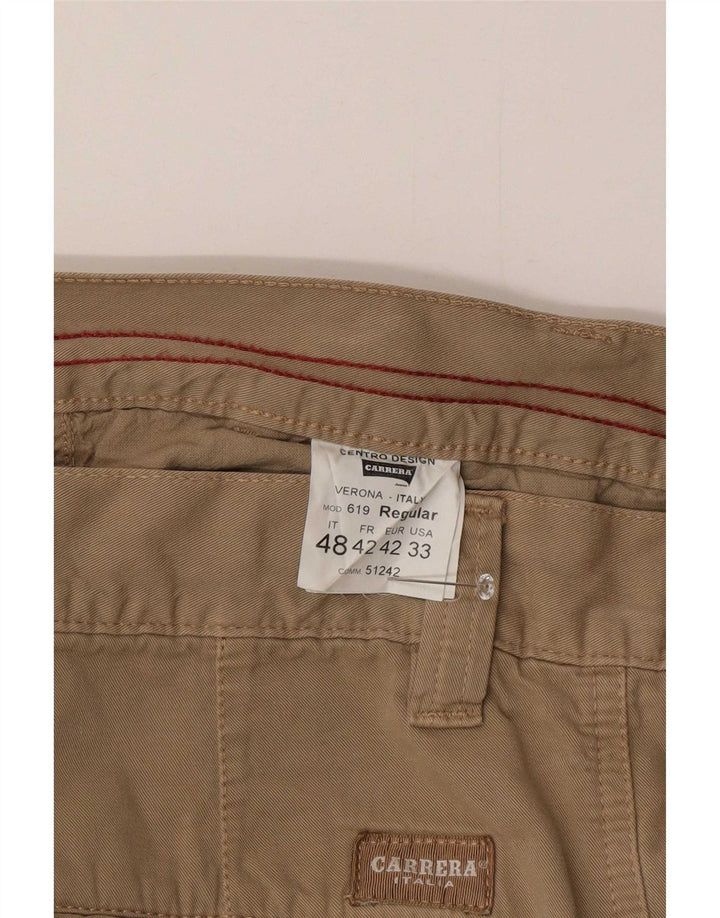 Pantaloni cargo dritti da uomo Carrera IT 48 medio W33 L34 cotone beige