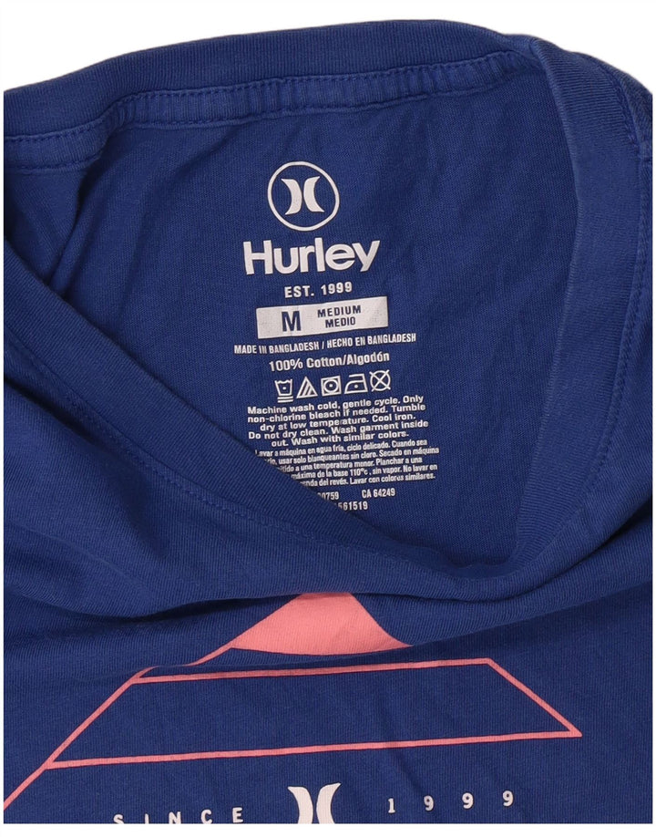 T-shirt grafica da uomo Hurley Top in cotone blu medio