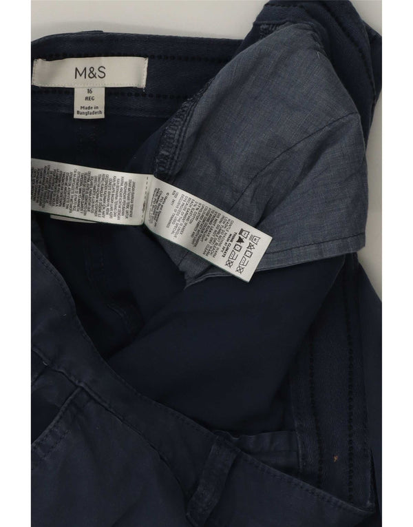 Pantaloni chino da donna Marks & Spencer UK 16 Large W36 L28 Blu navy