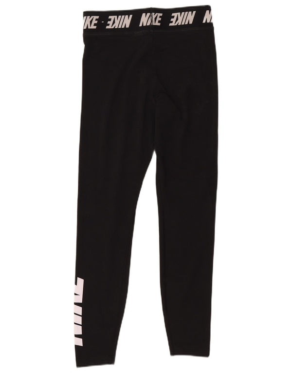 Nike Leggings con grafica corta da donna UK 14 Medium Black Cotton